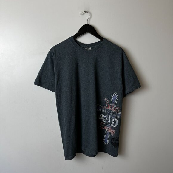 2010 Hope Biker Sunday T Shirt Medium M Gray Graphic Tee Vintage Y2K - Picture 13 of 16